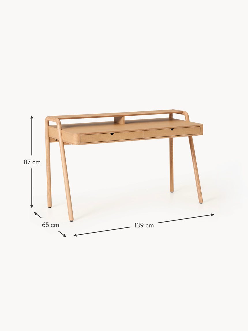 Adel Çekmeceli Ahşap Çalışma Masası Dişbudak