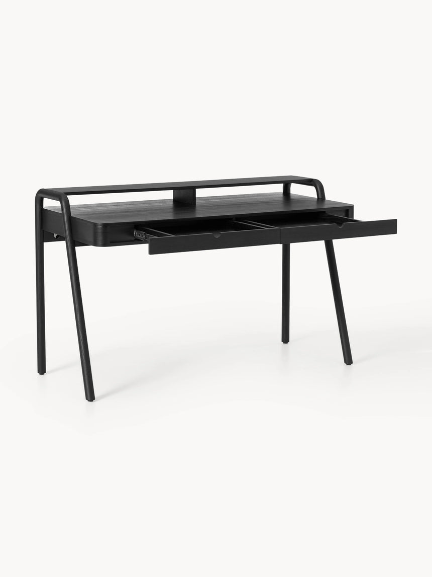 Adel Çekmeceli Ahşap Çalışma Masası Siyah