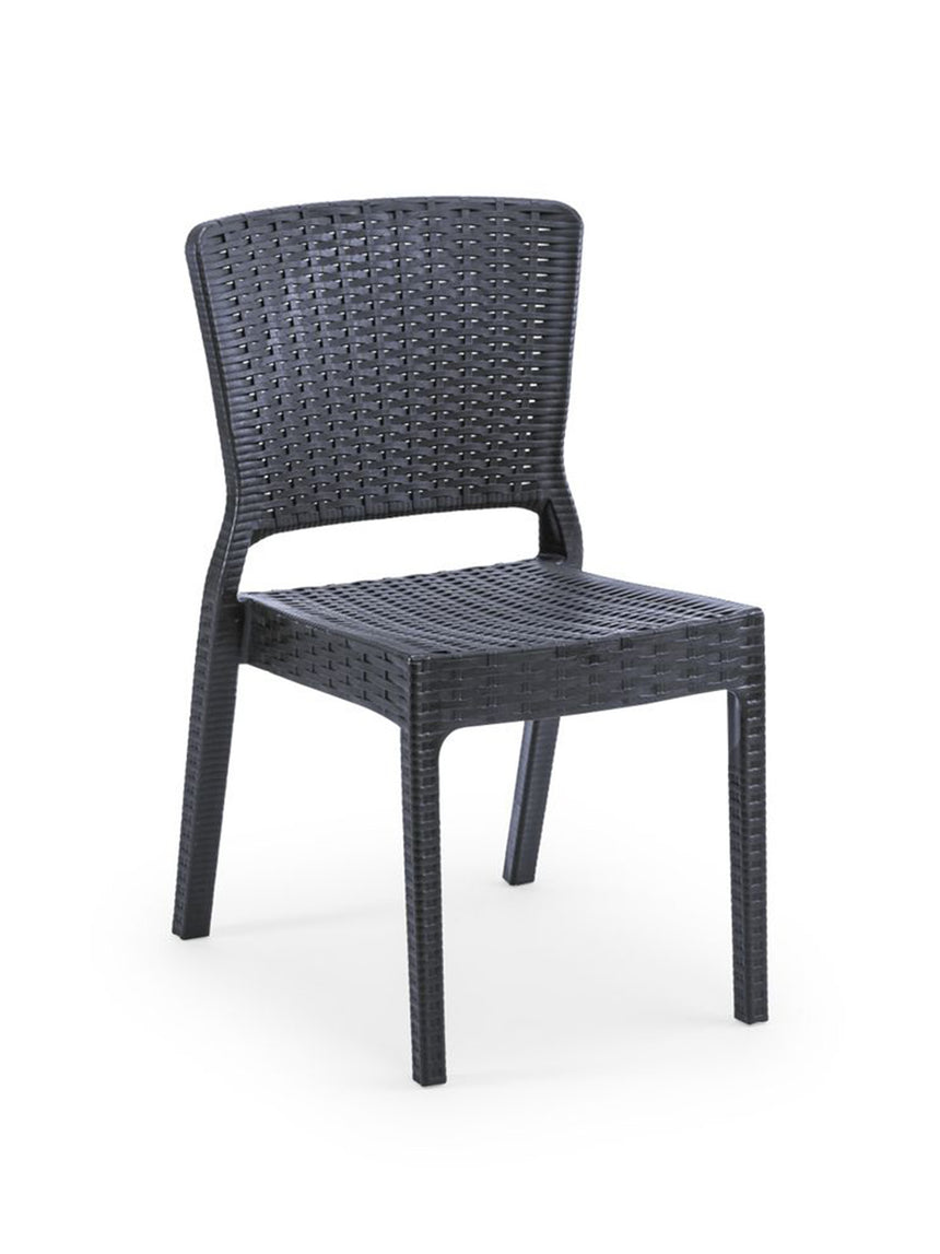 Antares Rattan Görünümlü Polipropilen Sandalye Antrasit
