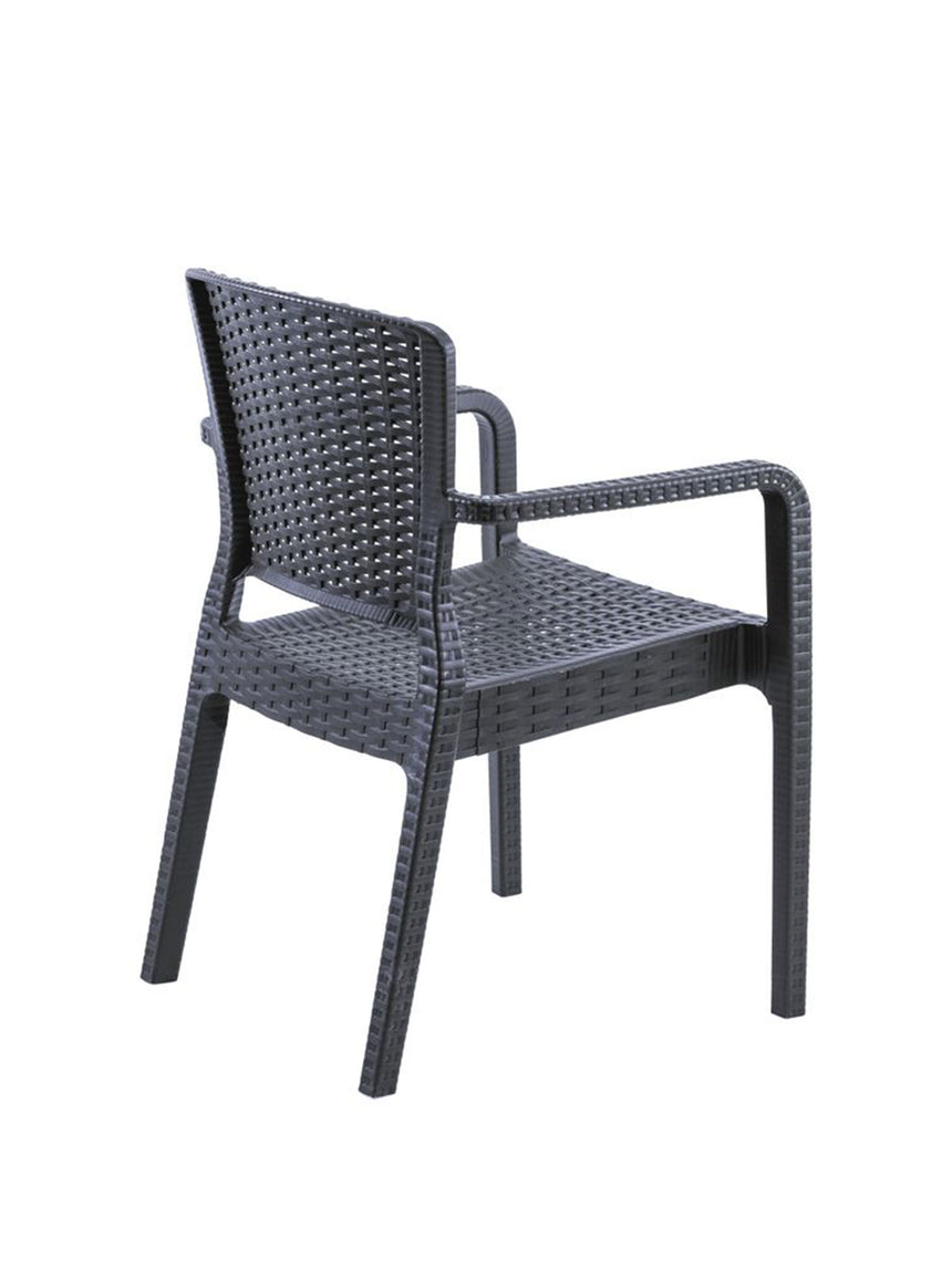 Antares Kollu Rattan Görünümlü Polipropilen Sandalye Antrasit