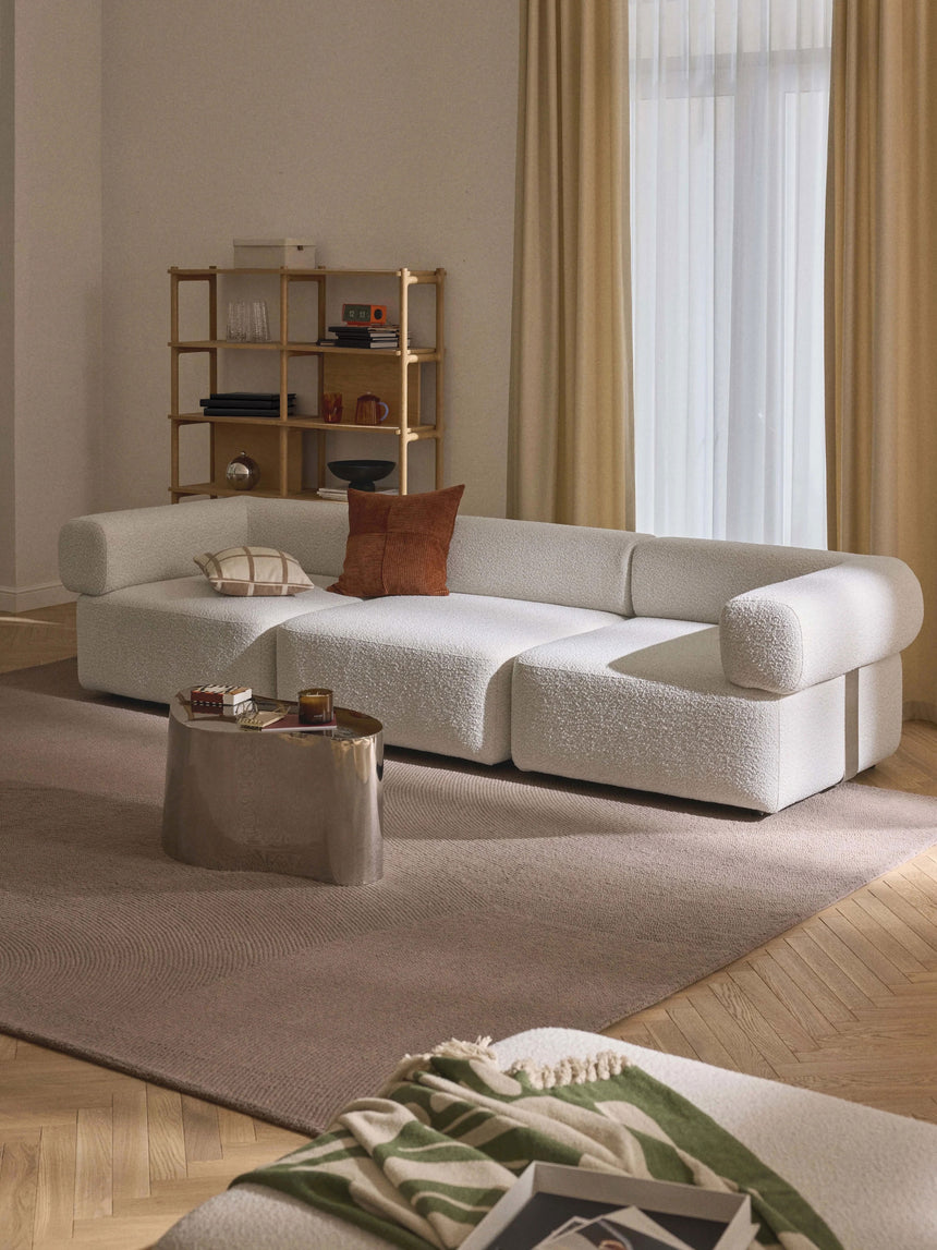 Apple Dörtlü Koltuk Kırık Beyaz Bukle