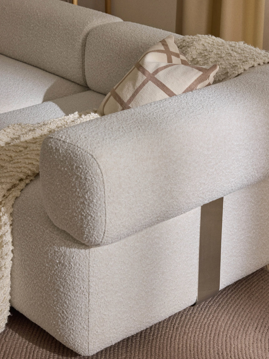 Apple Üçlü Koltuk Kırık Beyaz Bukle