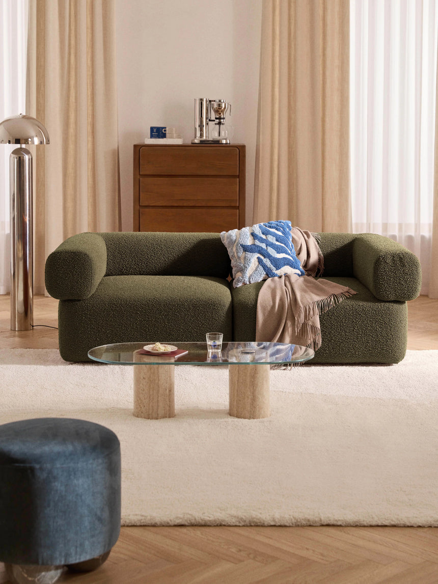 Apple Üçlü Koltuk Zeytin Yeşili Bukle