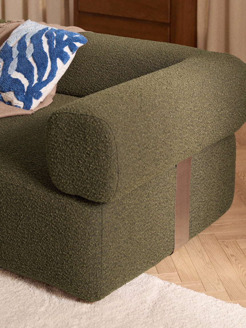 Apple Üçlü Koltuk Zeytin Yeşili Bukle