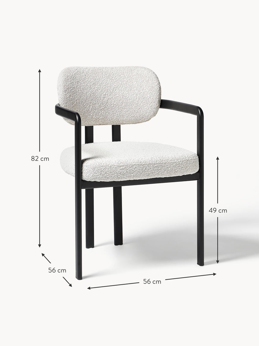 Austral Metal Sandalye Kırık Beyaz Bukle