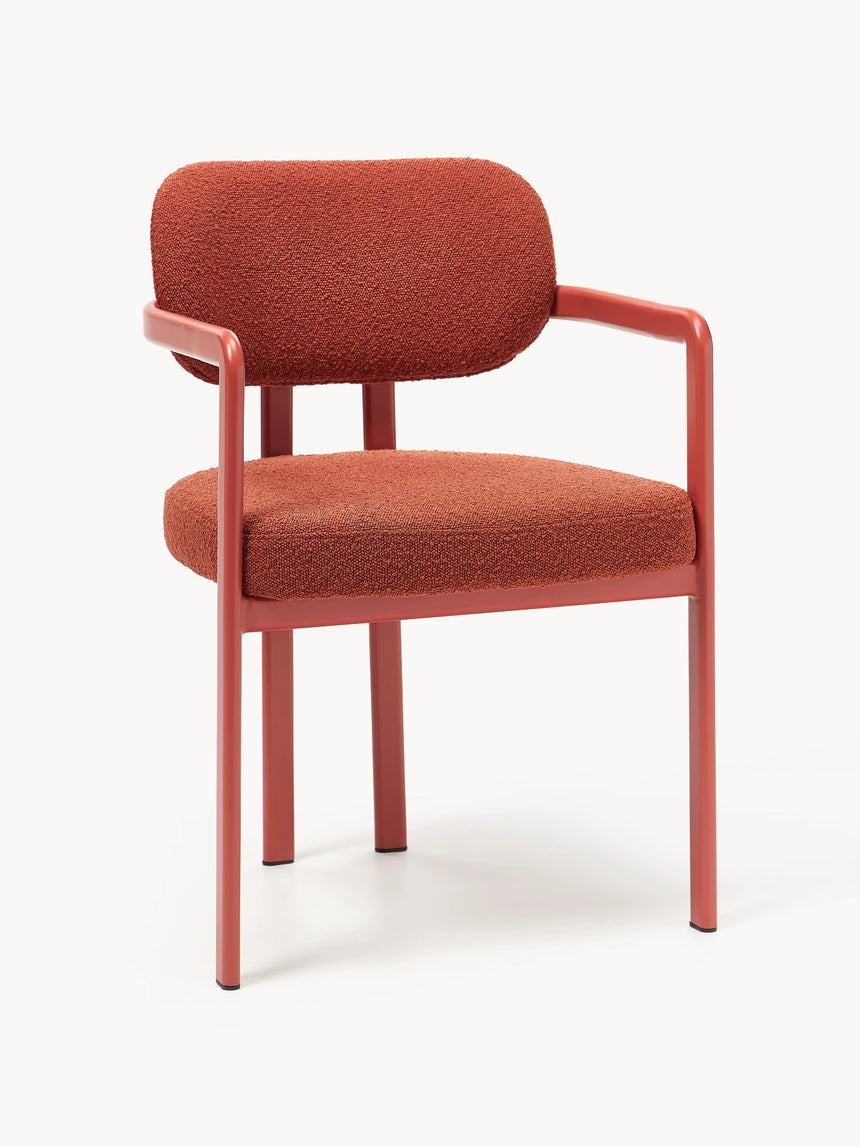 Austral Metal Sandalye Mercan Kırmızısı Bukle Mercan Kırmızısı Ayaklı