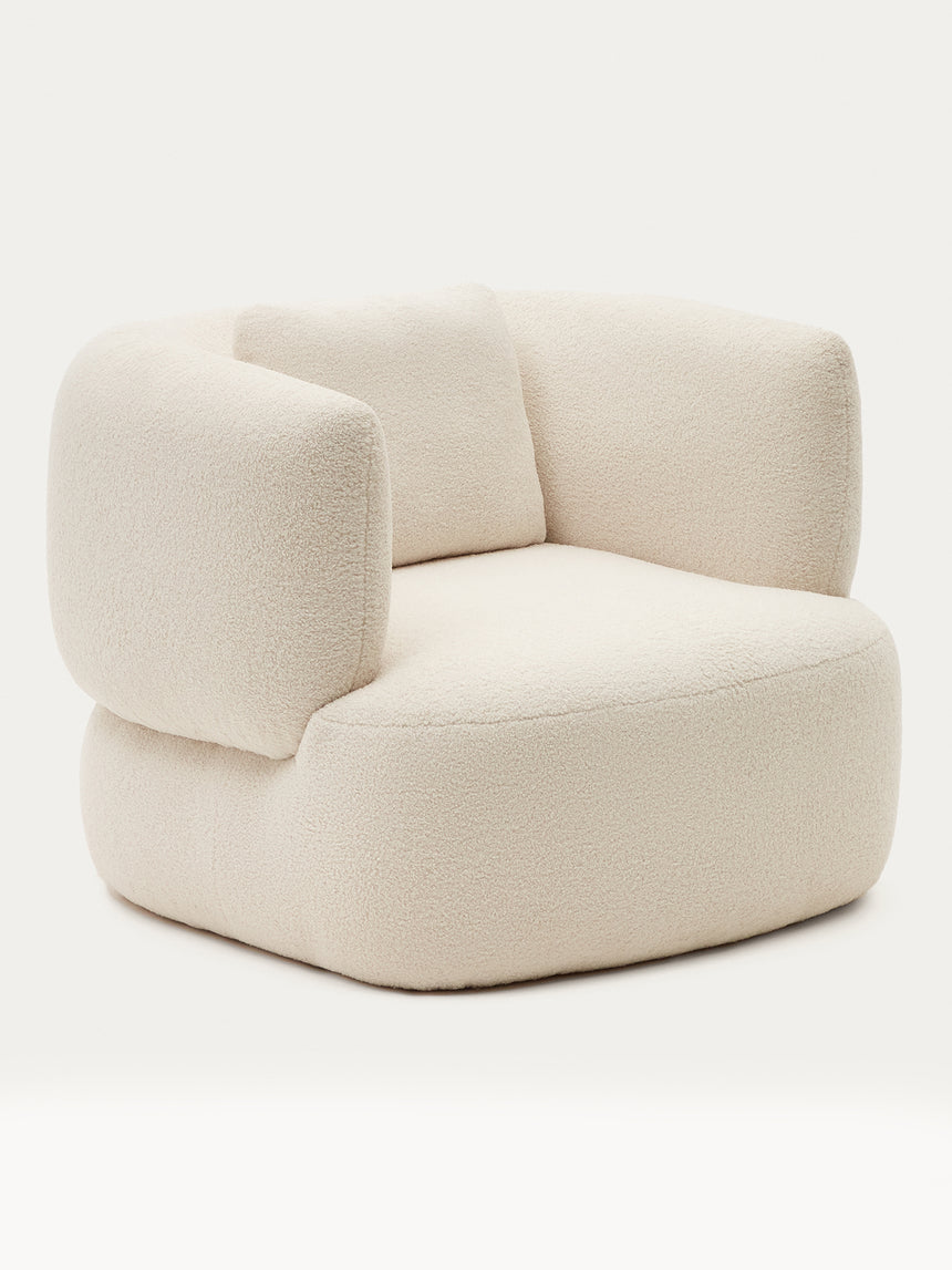 Balance Tekli Koltuk Kırık Beyaz Teddy