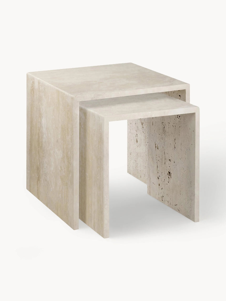 Bas Traverten Mermer Servis Sehpa
