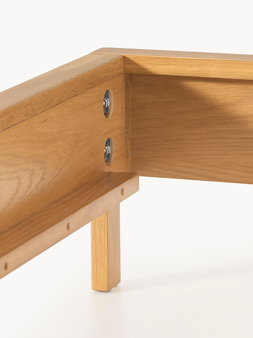 Basis Çift Kişilik Ahşap Karyola Meşe