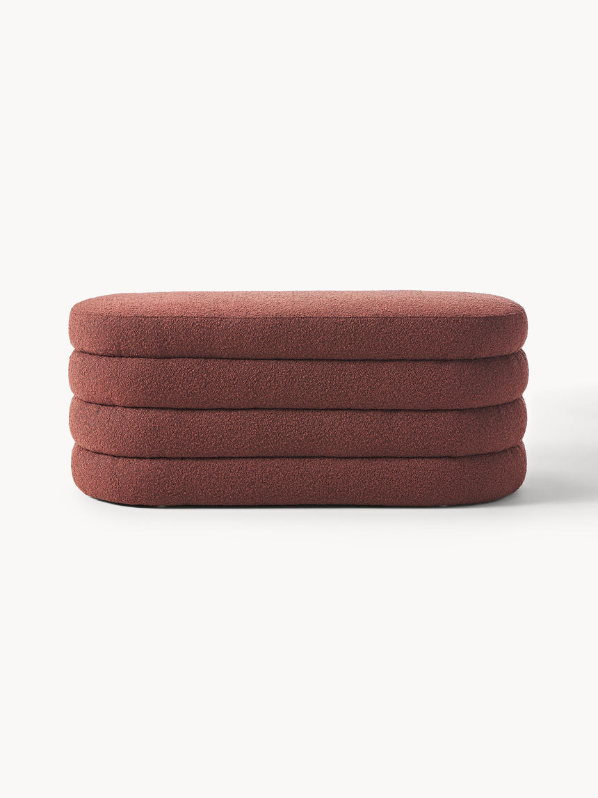 Beko Elips Puf Şarap Kırmızısı Bukle