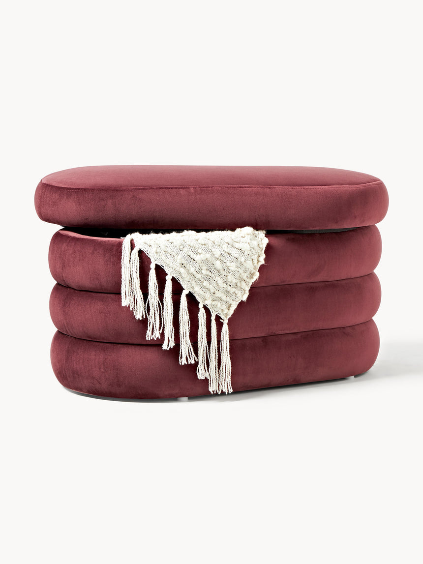 Beko Elips Sandık Puf Şarap Kırmızısı