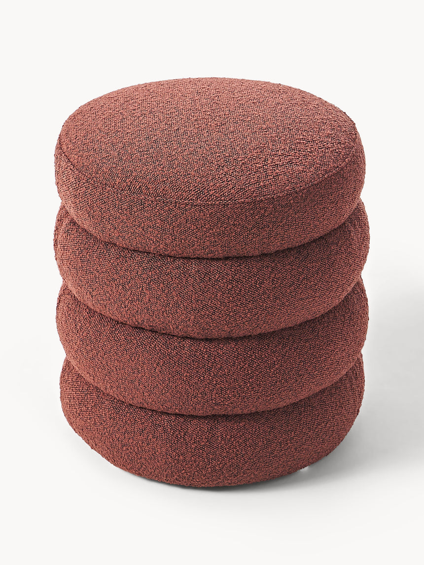 Beko Silindir Puf Şarap Kırmızısı Bukle