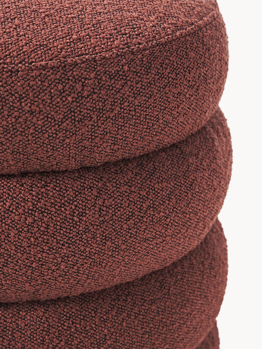 Beko Silindir Puf Şarap Kırmızısı Bukle