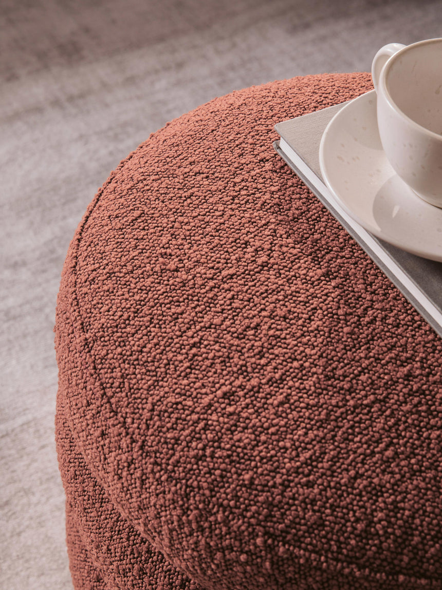 Beko Silindir Puf Şarap Kırmızısı Bukle