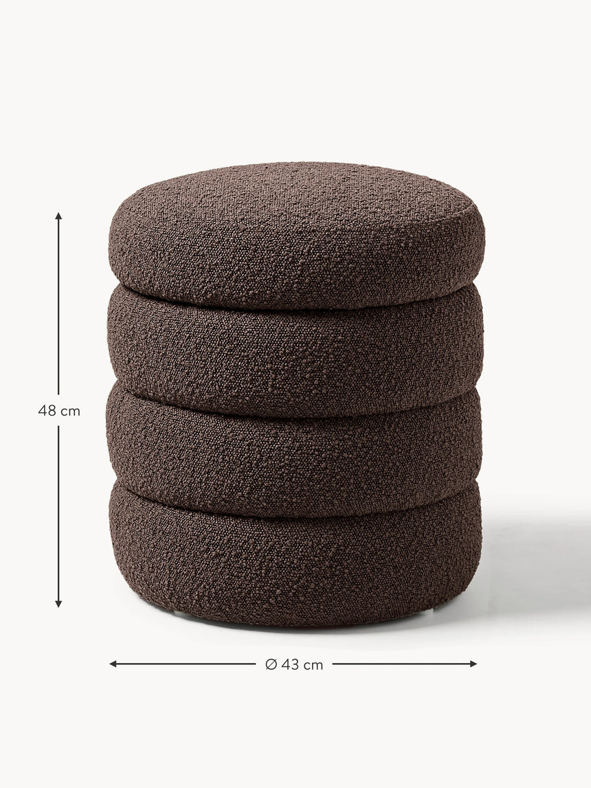 Beko Silindir Sandık Puf Koyu Kahve Bukle