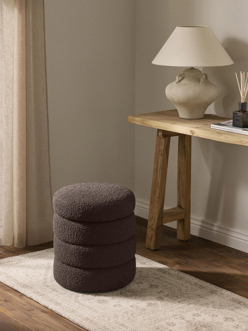 Beko Silindir Sandık Puf Koyu Kahve Bukle