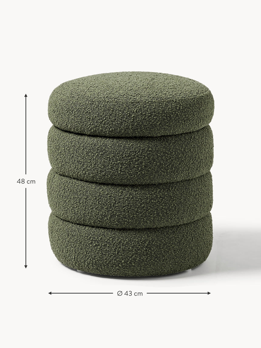 Beko Silindir Sandık Puf Koyu Yeşil Bukle