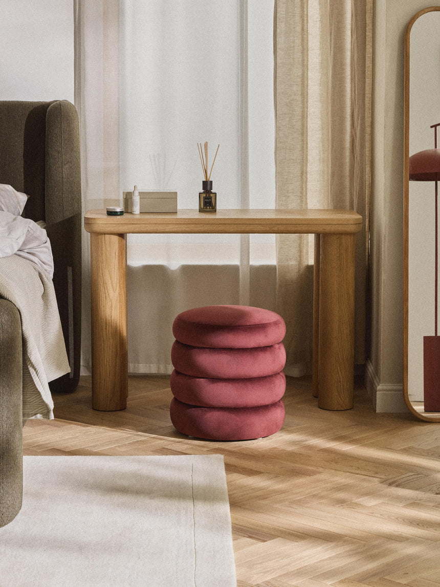 Beko Silindir Sandık Puf Şarap Kırmızısı