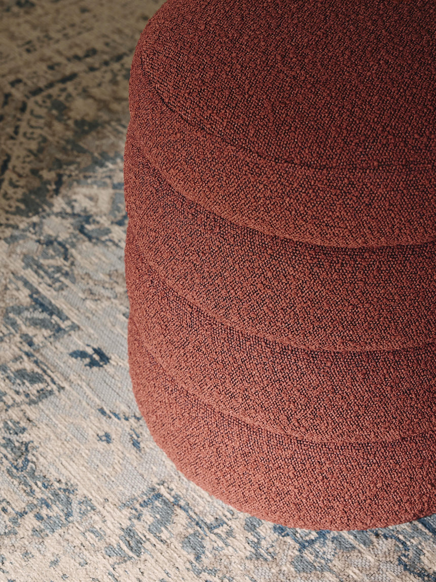 Beko Silindir Sandık Puf Şarap Kırmızısı Bukle