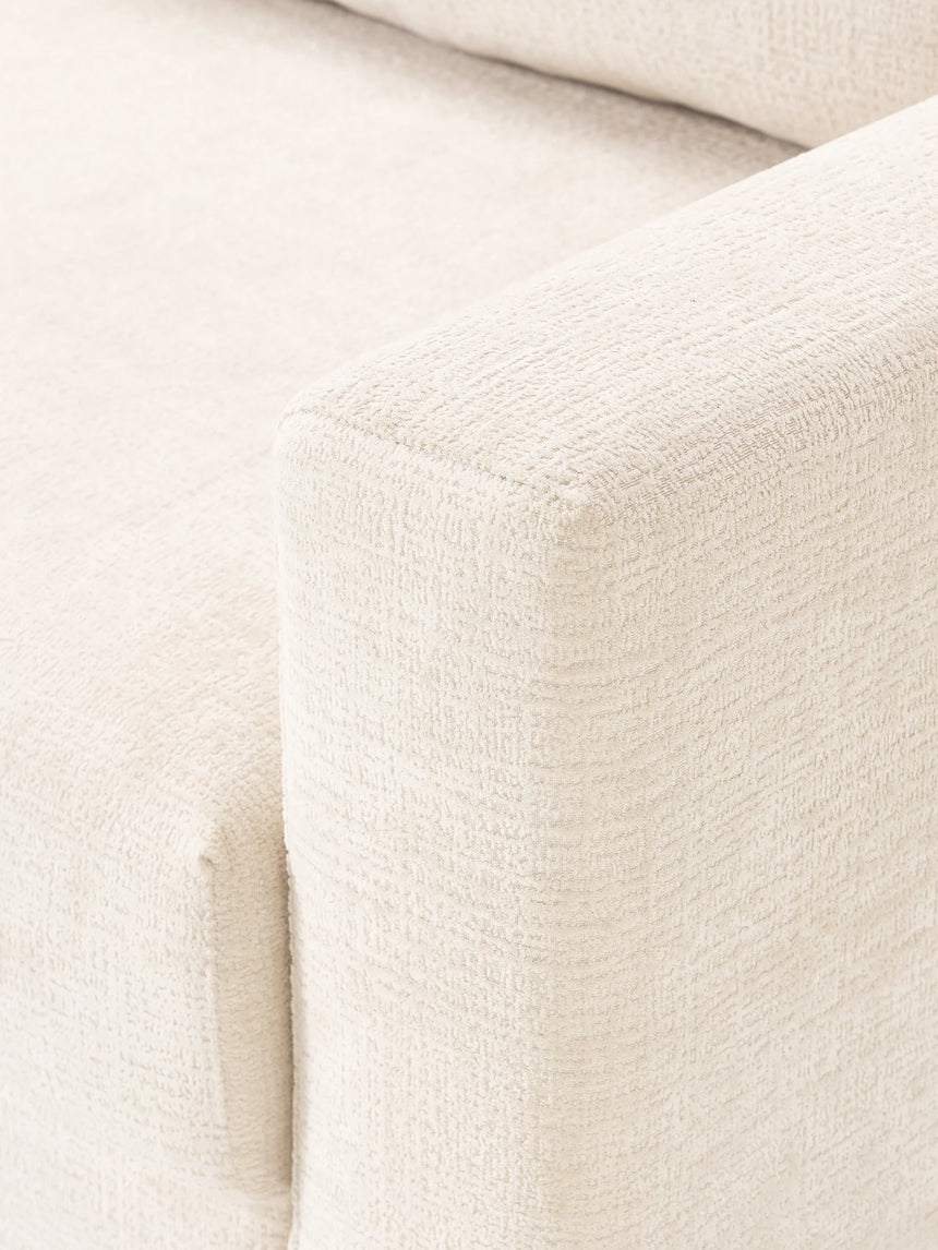 Bohem Yataklı Üçlü Koltuk Kırık Beyaz Dokuma Kadife