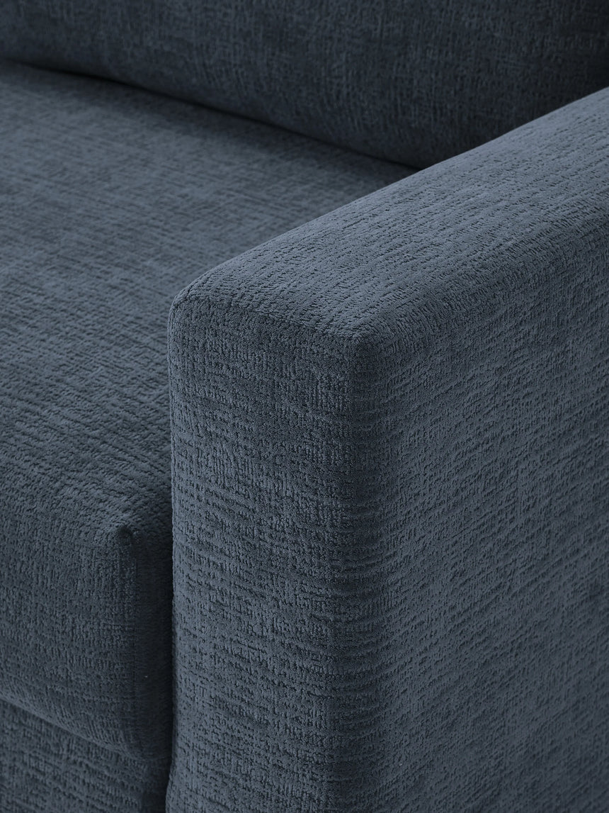 Bohem Yataklı Üçlü Koltuk Koyu Mavi Dokuma Kadife