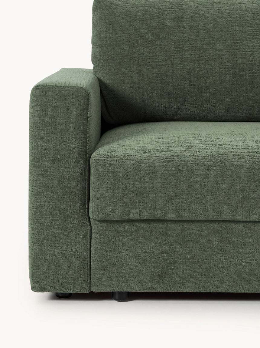 Bohem Yataklı Üçlü Koltuk Koyu Yeşil Dokuma Kadife