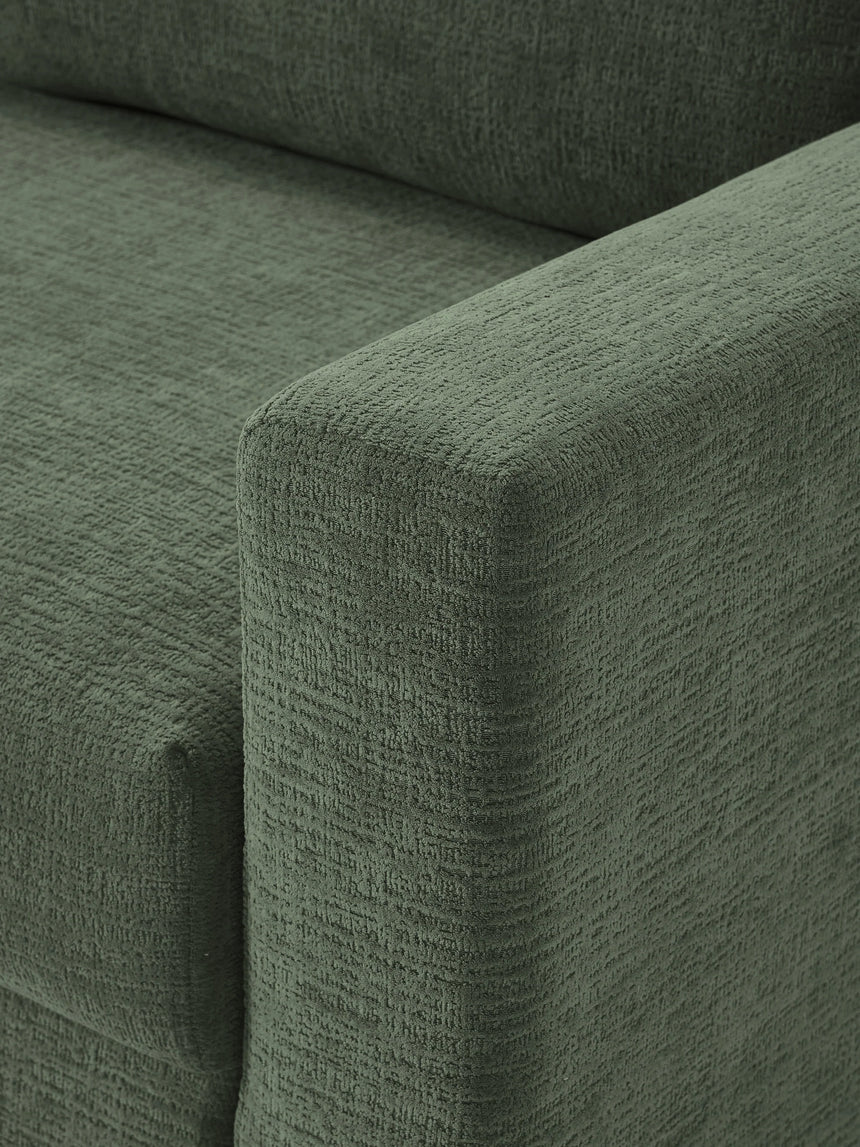 Bohem Yataklı Üçlü Koltuk Koyu Yeşil Dokuma Kadife
