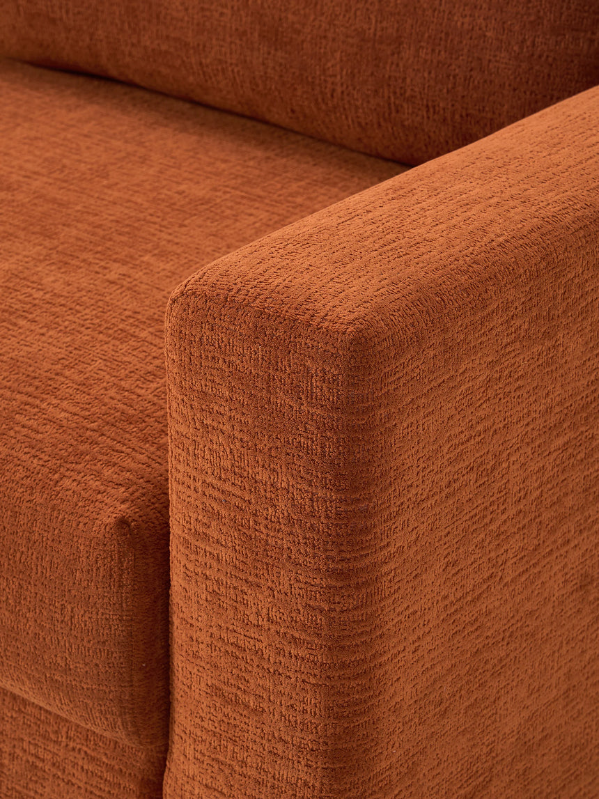 Bohem Yataklı Üçlü Koltuk Pişmiş Toprak Dokuma Kadife