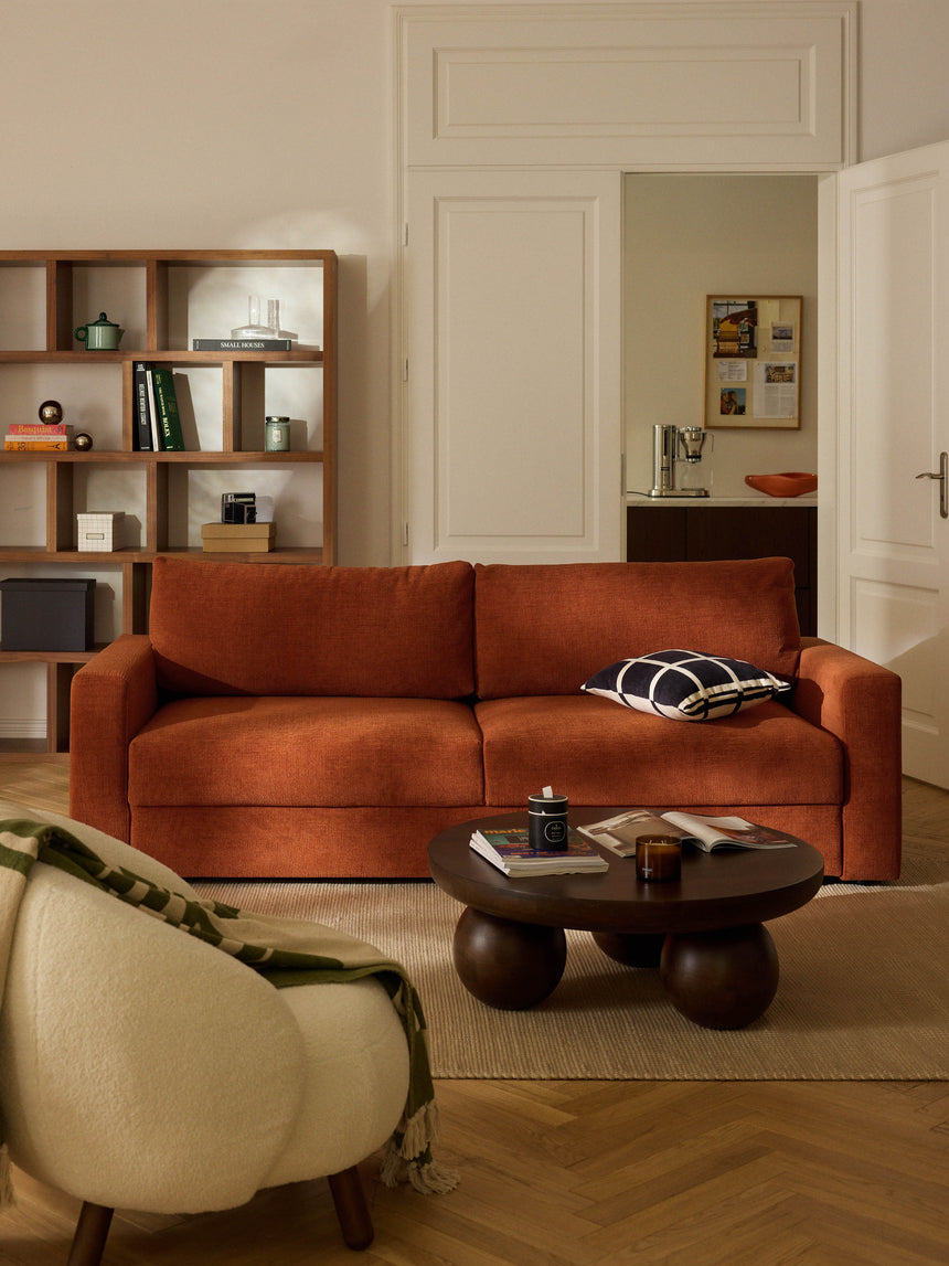 Bohem Yataklı Üçlü Koltuk Pişmiş Toprak Dokuma Kadife