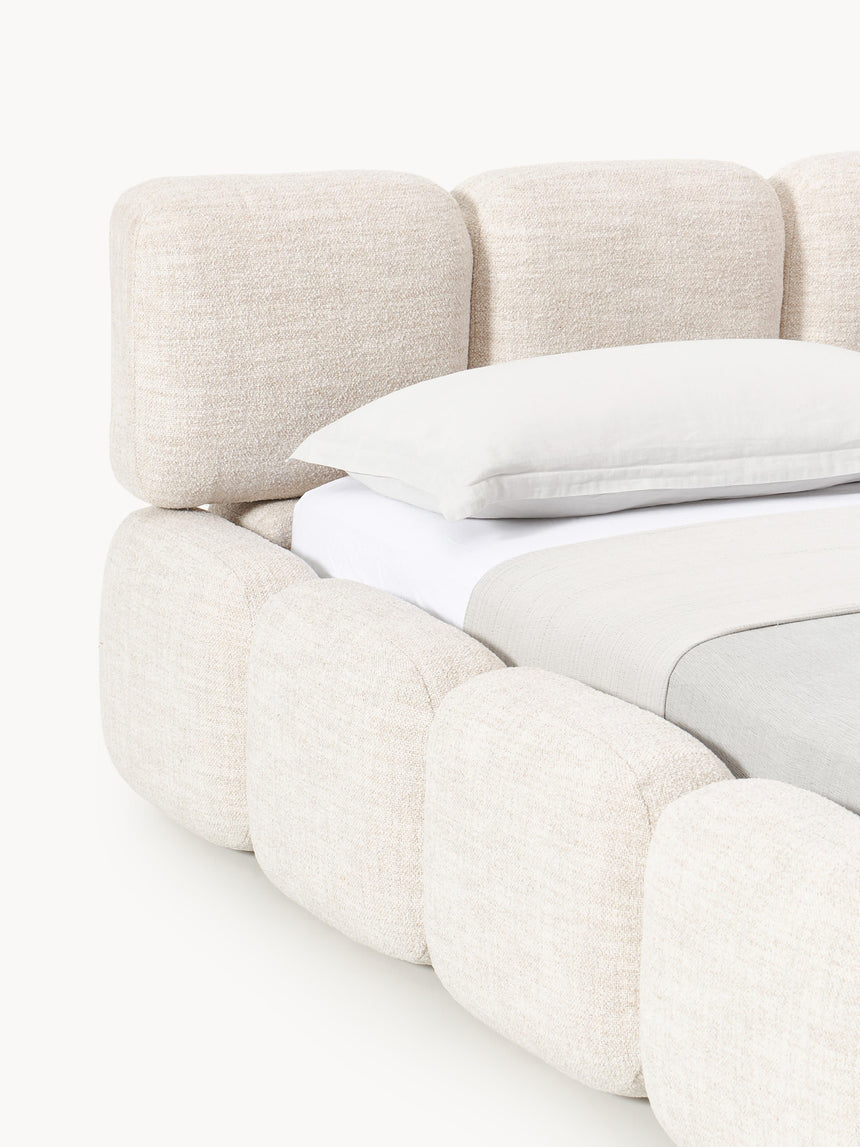 Bom Çift Kişilik Karyola Açık Bej Bukle