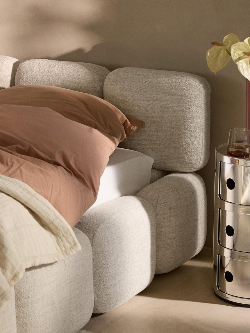 Bom Çift Kişilik Karyola Açık Bej Bukle