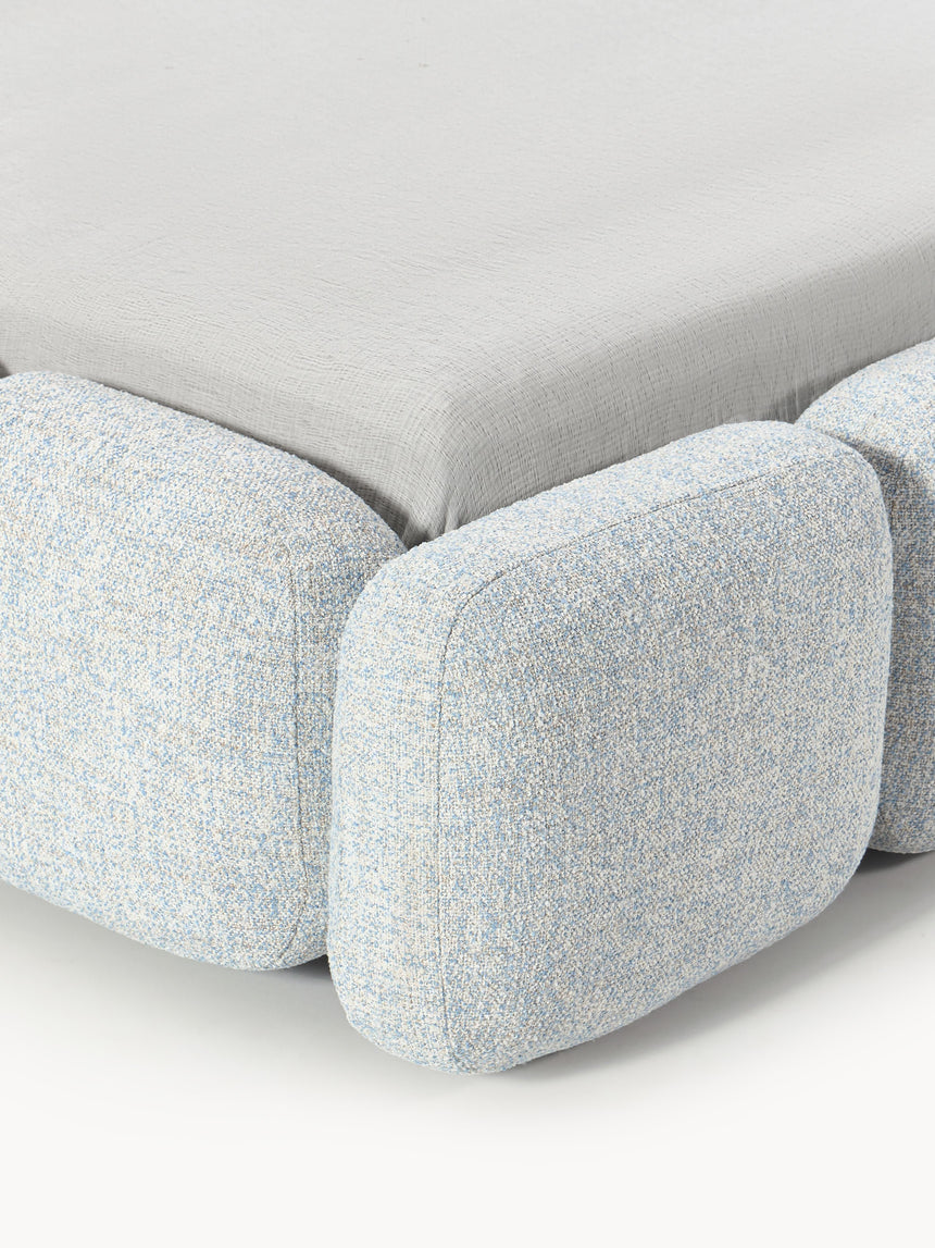 Bom Çift Kişilik Karyola Açık Mavi Bukle