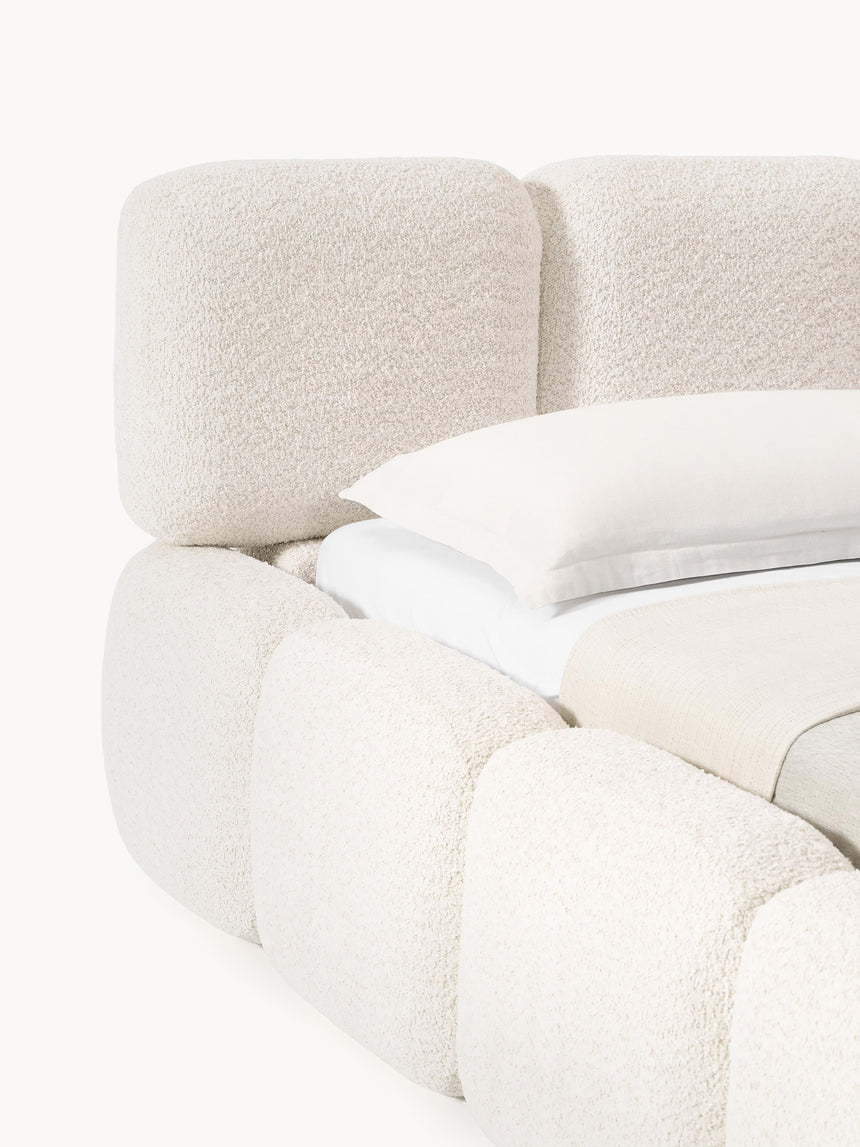 Bom Çift Kişilik Karyola Kırık Beyaz Teddy