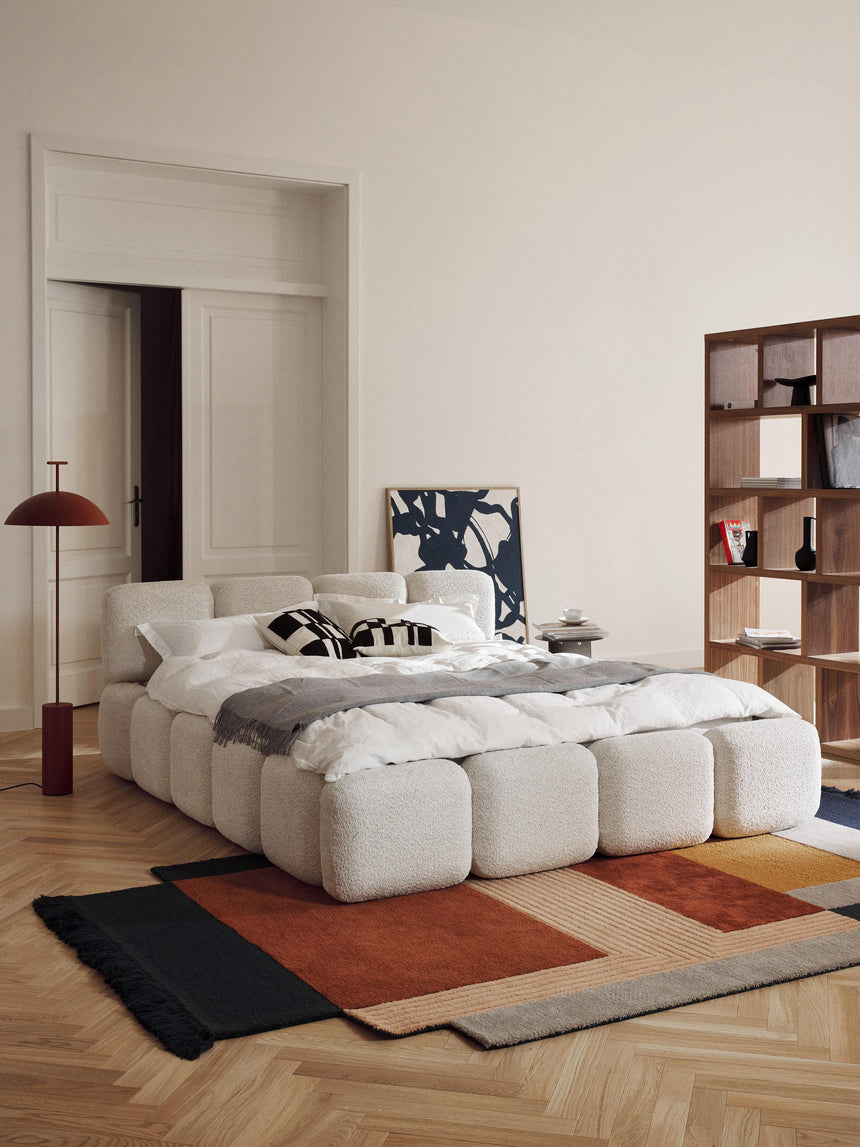 Bom Çift Kişilik Karyola Kırık Beyaz Teddy