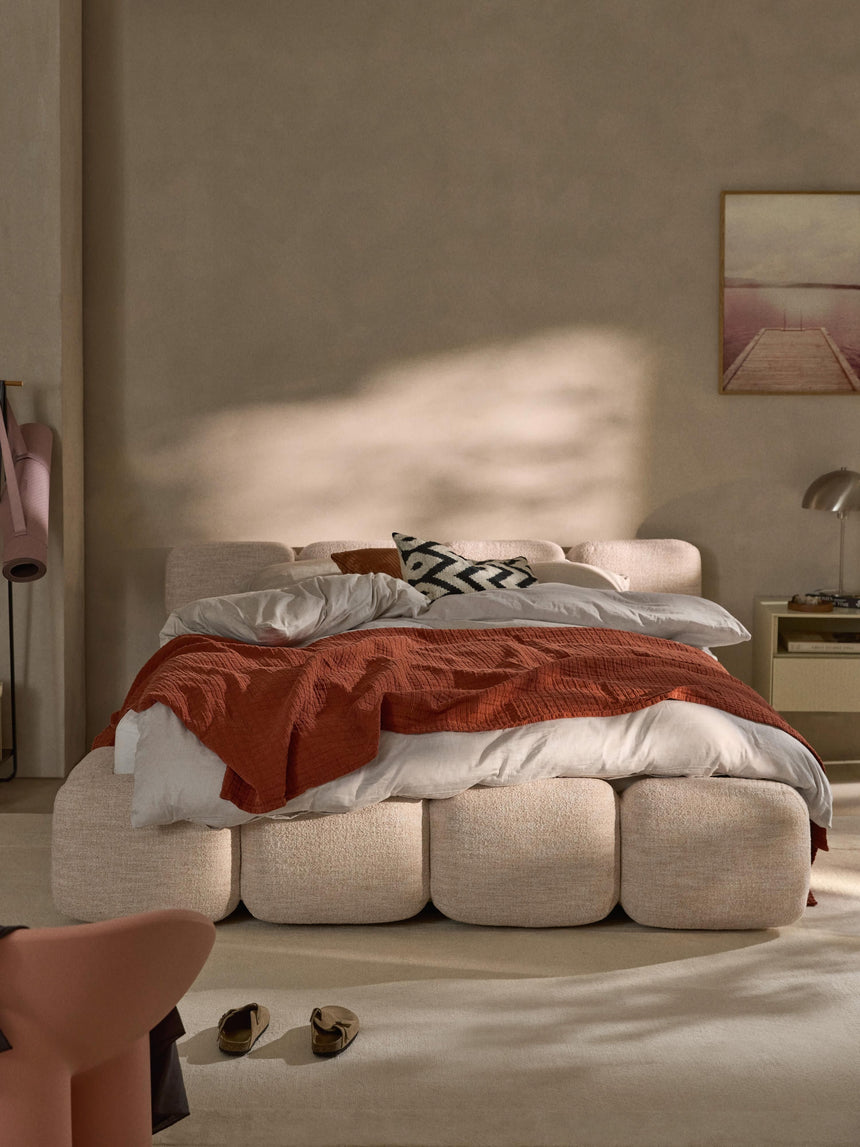 Bom Çift Kişilik Karyola Şeftali Bukle