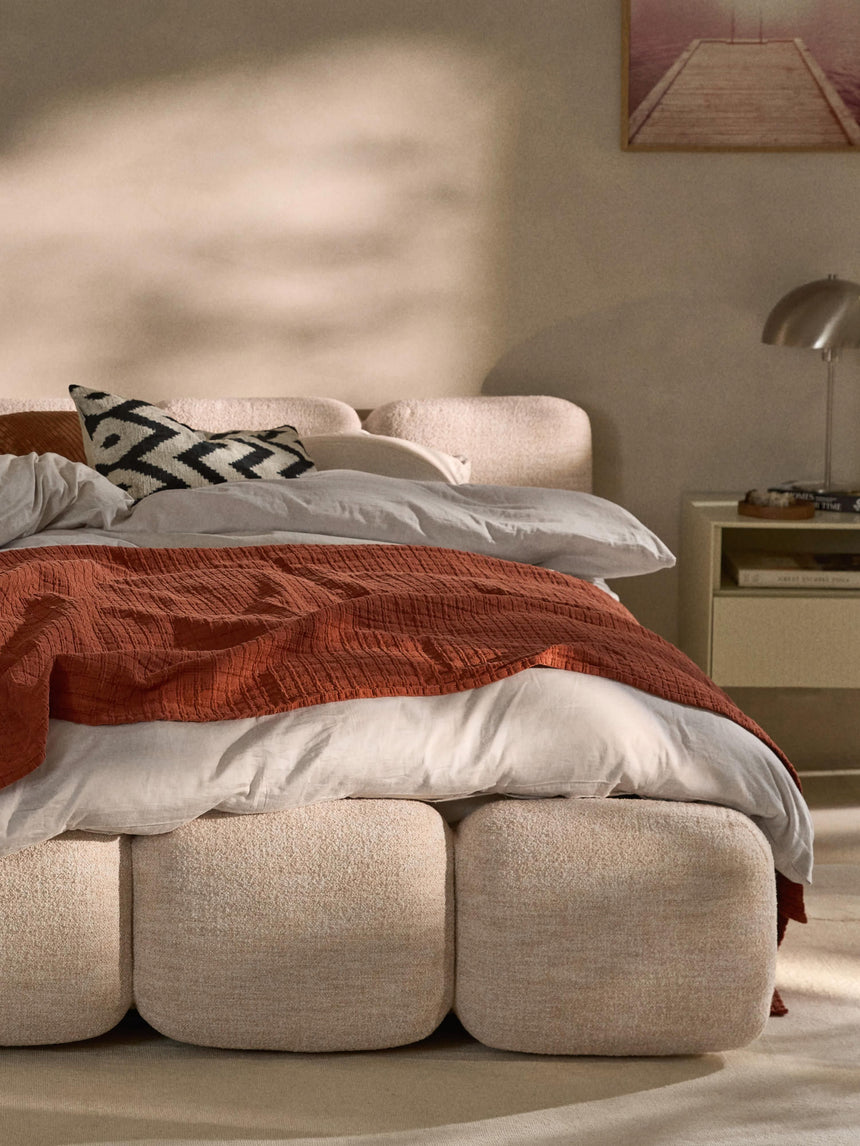 Bom Çift Kişilik Karyola Şeftali Bukle