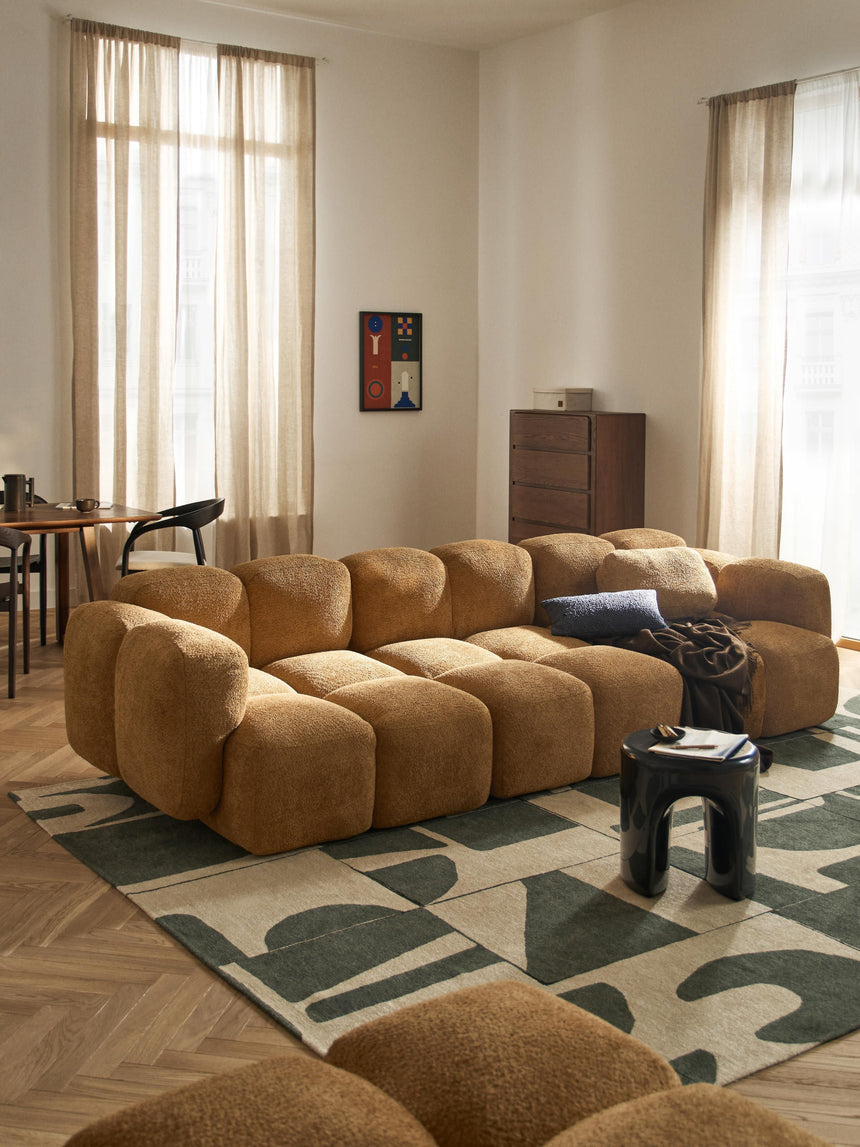 Bom Dörtlü Koltuk Hardal Teddy