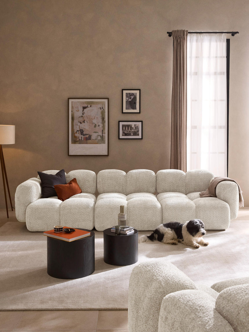 Bom Dörtlü Koltuk Kırık Beyaz Teddy