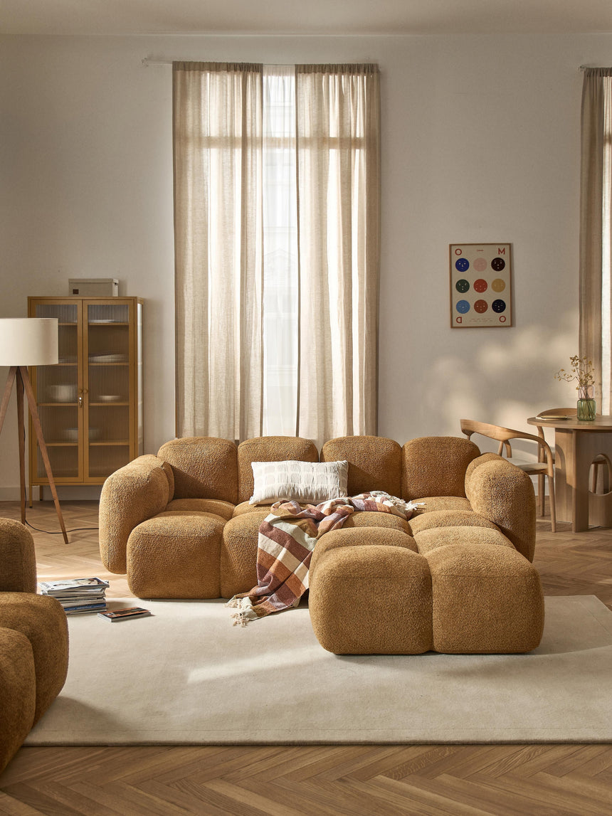 Bom Köşe Koltuk Hardal Teddy