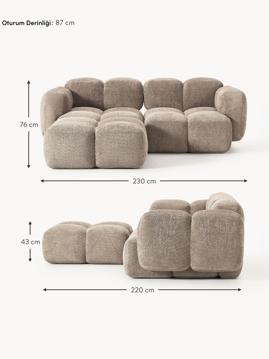 Bom Köşe Koltuk Kahve Teddy