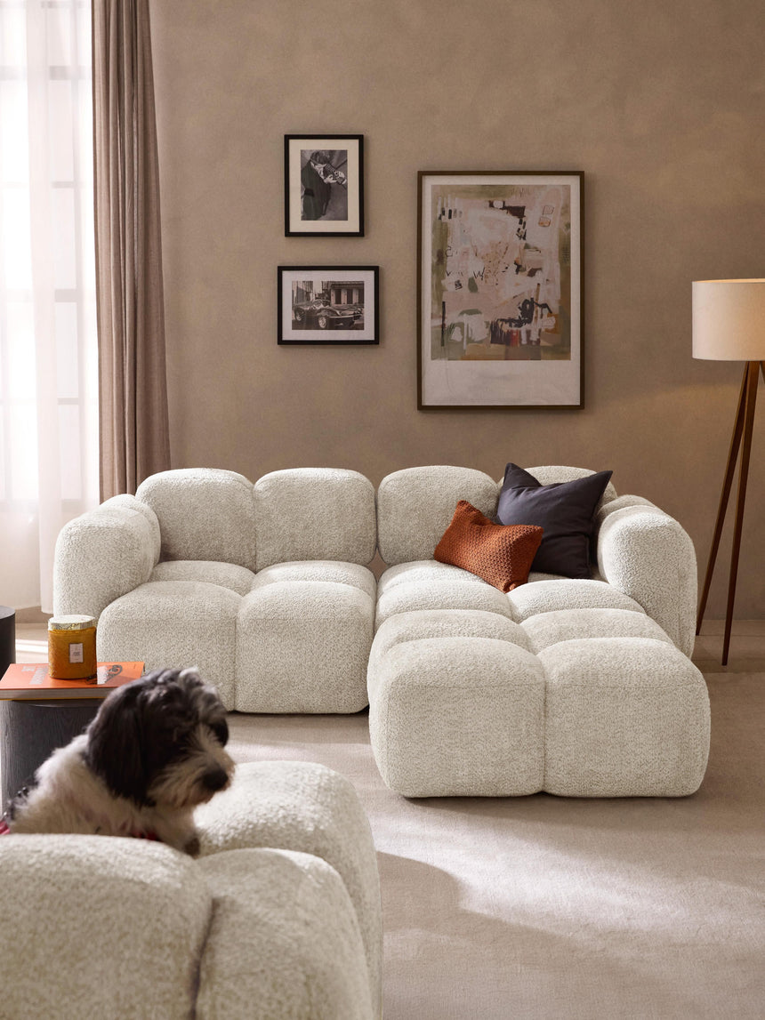 Bom Köşe Koltuk Kırık Beyaz Teddy