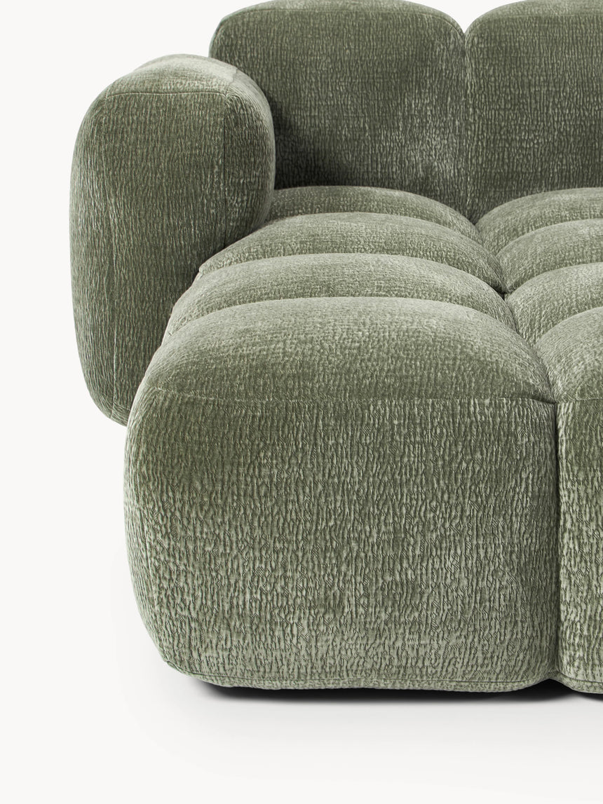 Bom Köşe Koltuk Yeşil Dokuma Kadife