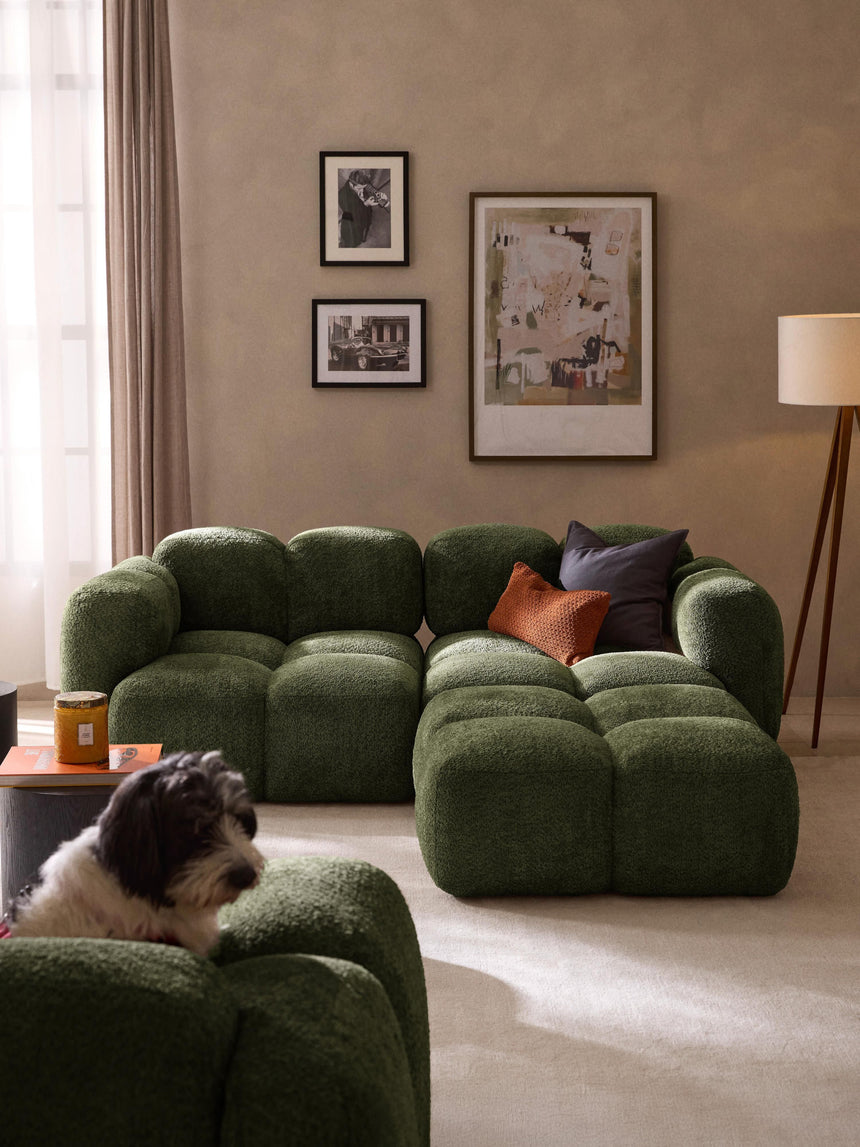 Bom Köşe Koltuk Yeşil Teddy