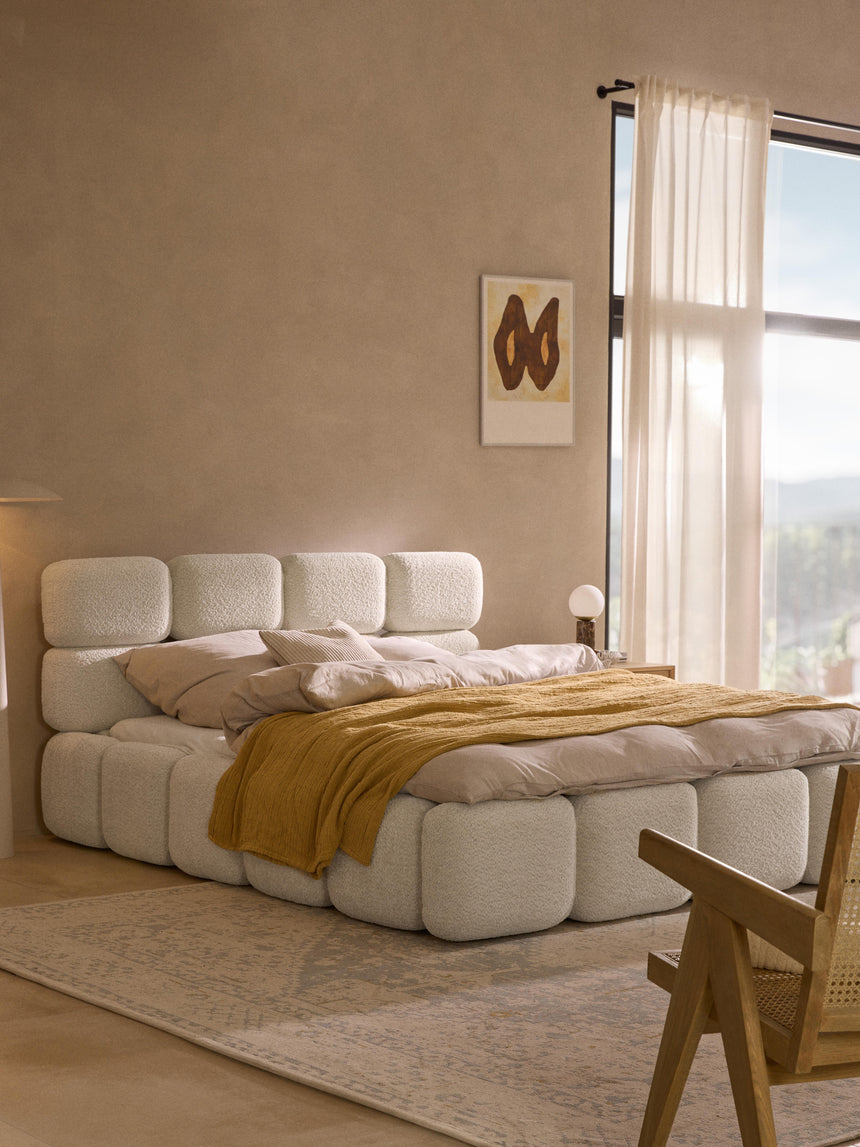 Bom Plus Çift Kişilik Karyola Kırık Beyaz Teddy