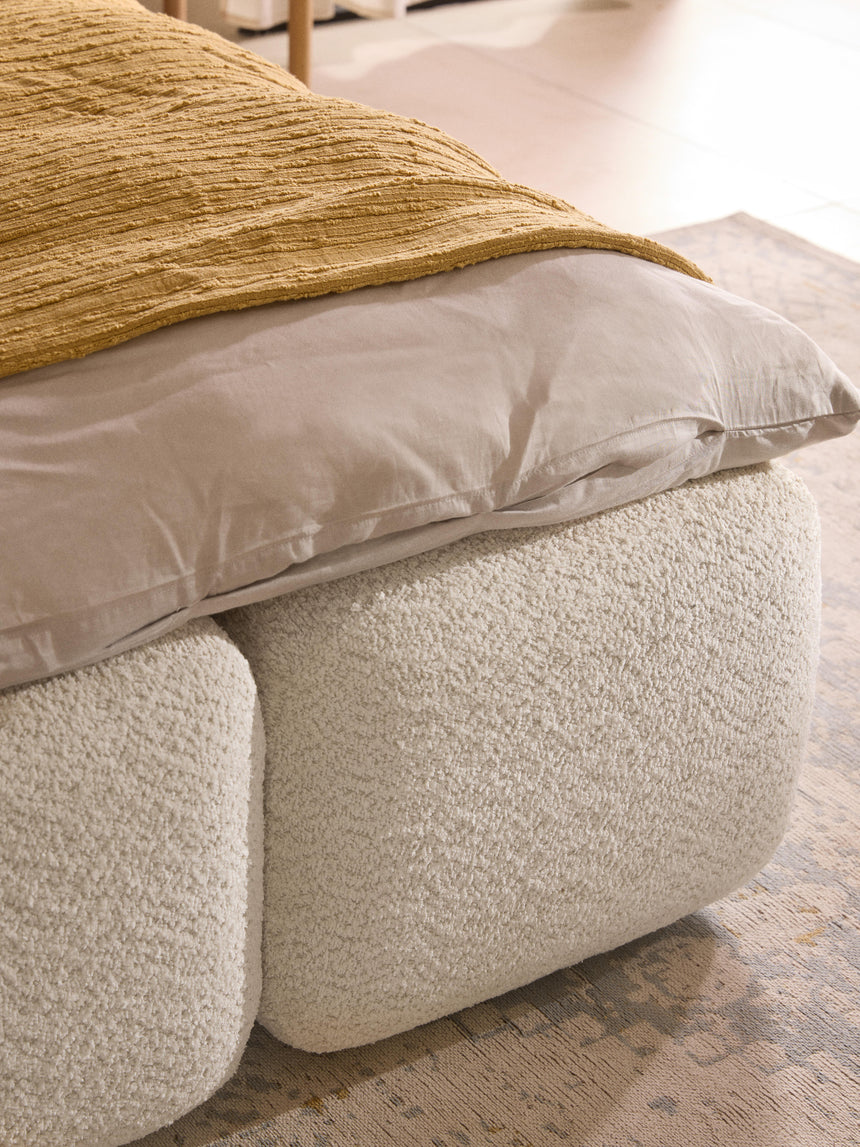 Bom Plus Çift Kişilik Karyola Kırık Beyaz Teddy