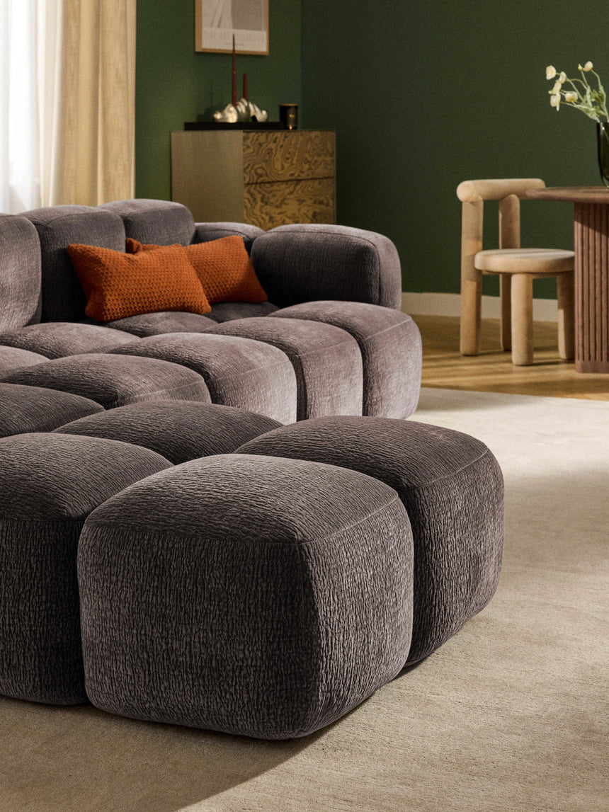 Bom Plus Köşe Koltuk Kahve Dokuma Kadife