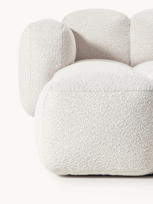 Bom Plus Köşe Koltuk Kırık Beyaz Bukle