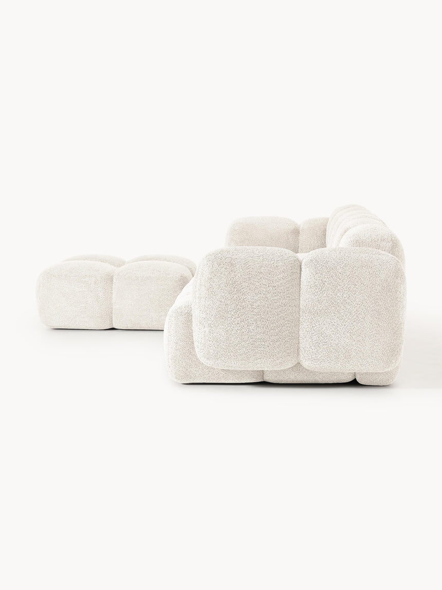 Bom Plus Köşe Koltuk Kırık Beyaz Teddy