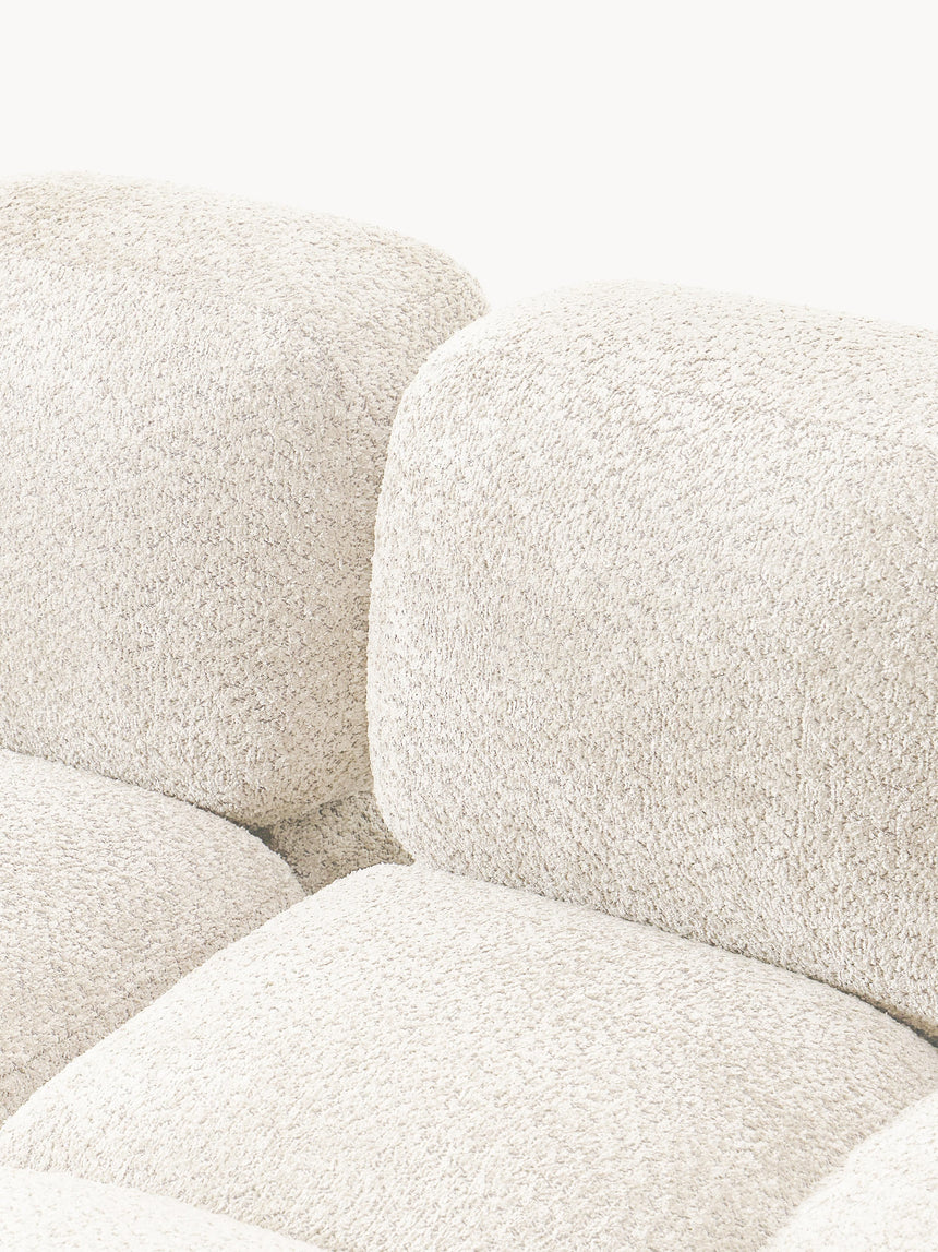 Bom Plus Köşe Koltuk Kırık Beyaz Teddy