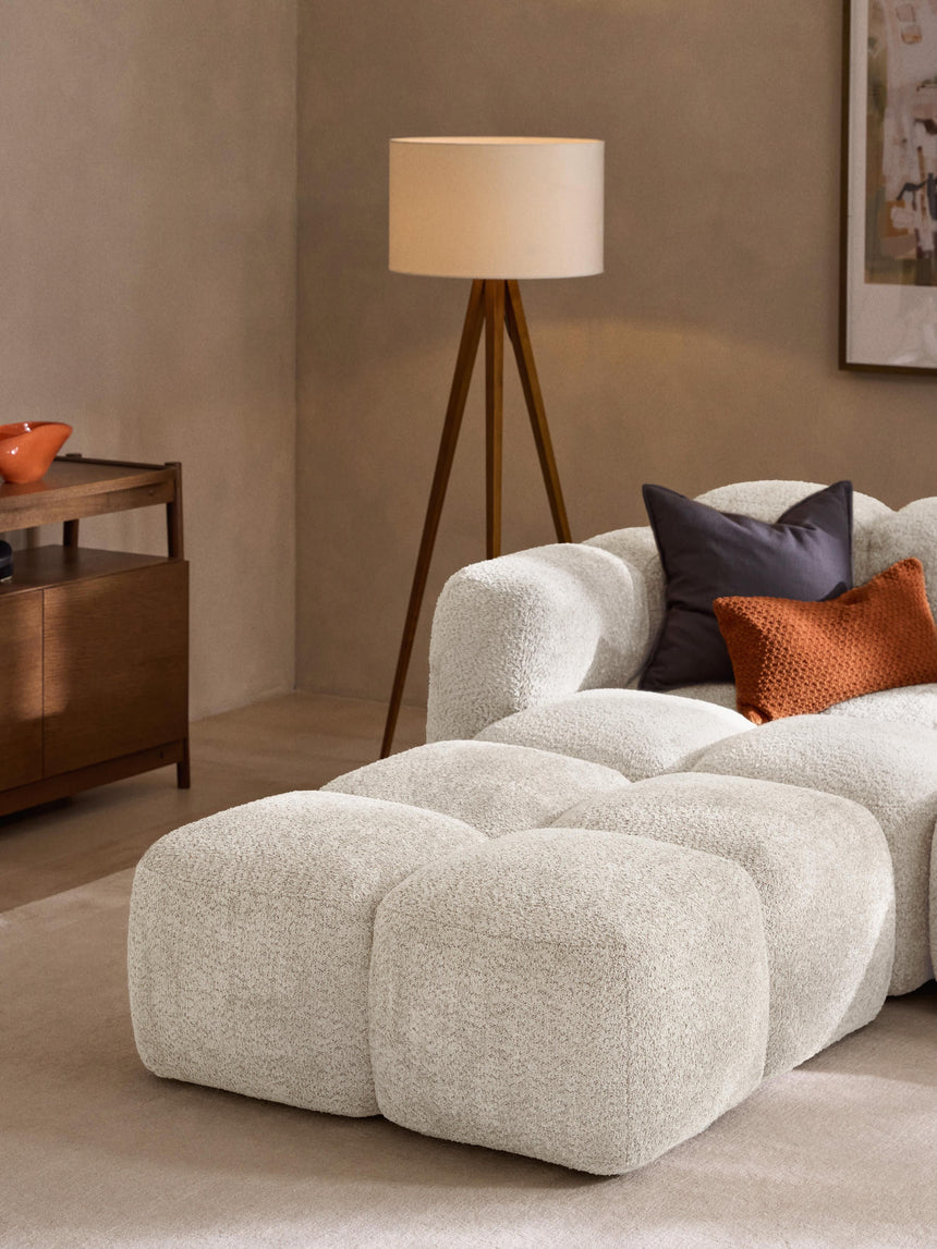 Bom Plus Köşe Koltuk Kırık Beyaz Teddy